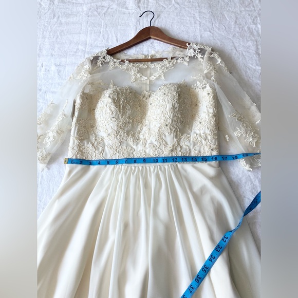 Helen Fontaine Ivory Mother Of The Bride Dresses A-line Half Sleeves Chiffon - Picture 13 of 16